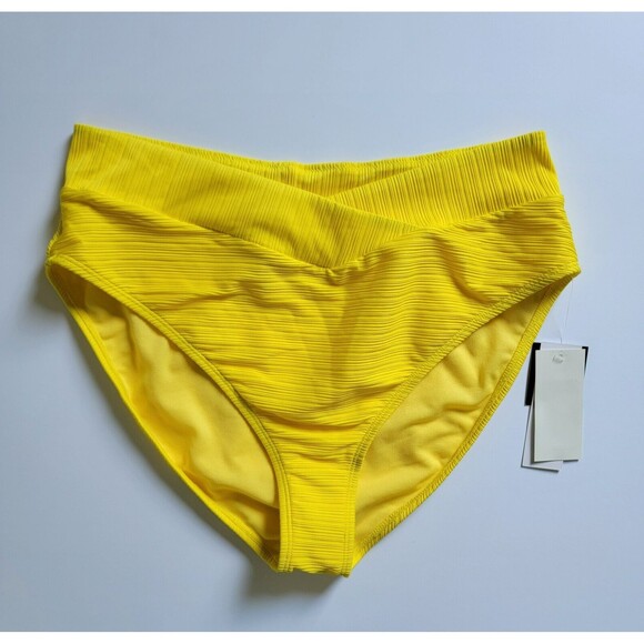 Salt + Cove Women's Size XL Yellow Ribbed Bikini Bottom NWT - Picture 2 of 5